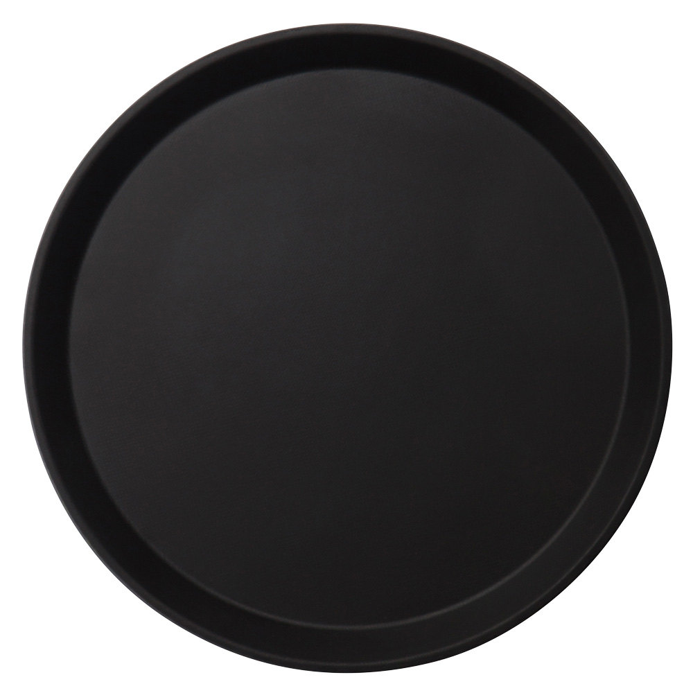 Bandeja fibra vidrio redonda antideslizante 28cm negra - Cambro