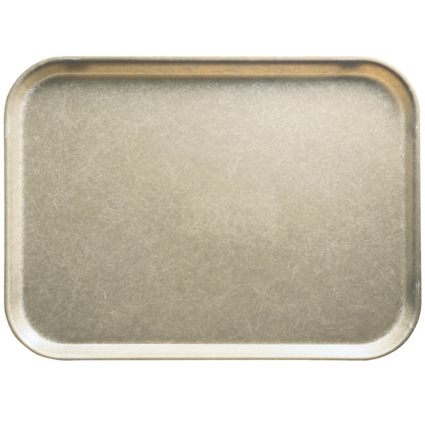 Bandeja Camtray en fibra de vidrio con bordes reforzados en aluminio color bronceado del desierto - Cambro