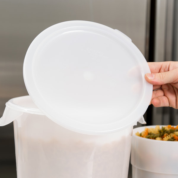 Tapa redonda para recipientes de 5.7 y 7.6lts de polietileno Cambro