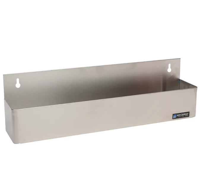 Riel en acero inoxidable para 5 botellas, 54 cm x 10,5 cm x 15,2 cm (frente, fondo, alto) - San Jamar