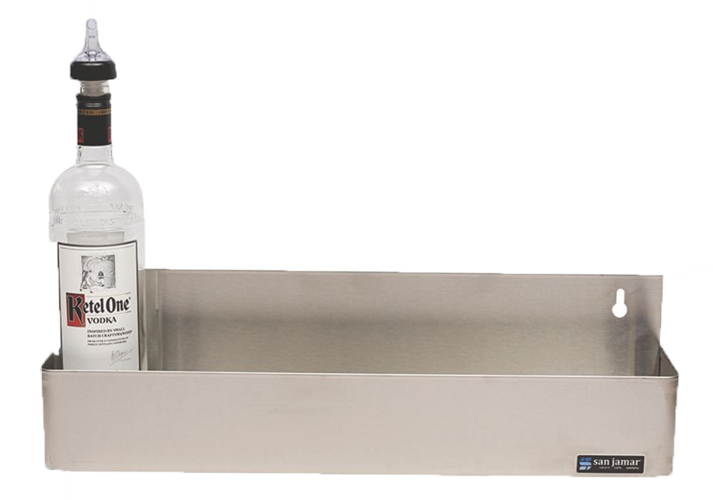 Riel en acero inoxidable para 5 botellas, 54 cm x 10,5 cm x 15,2 cm (frente, fondo, alto) - San Jamar