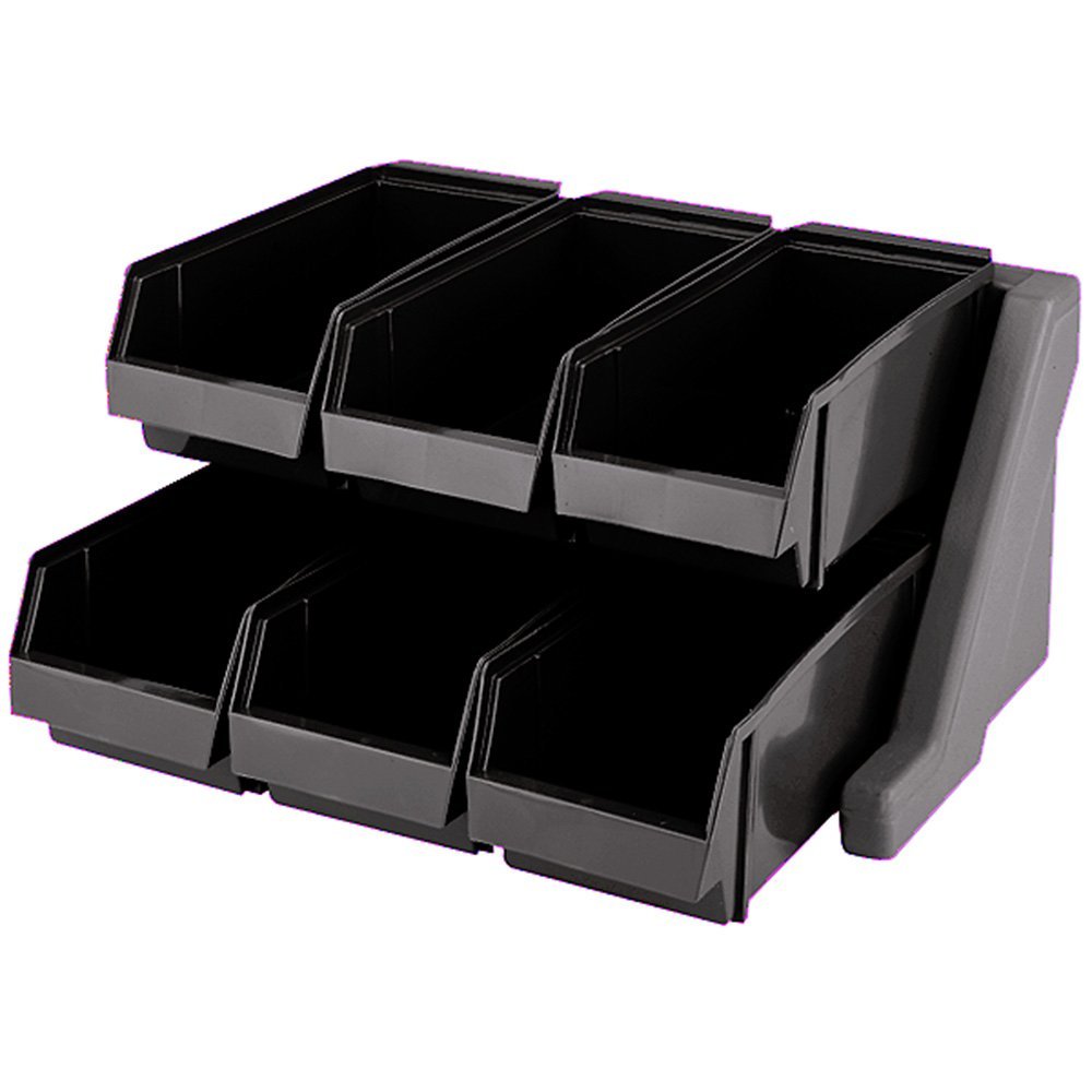 Soporte con 6 recipientes polietileno negro - Cambro