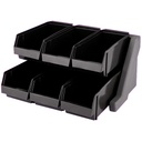 Soporte con 6 recipientes polietileno negro - Cambro