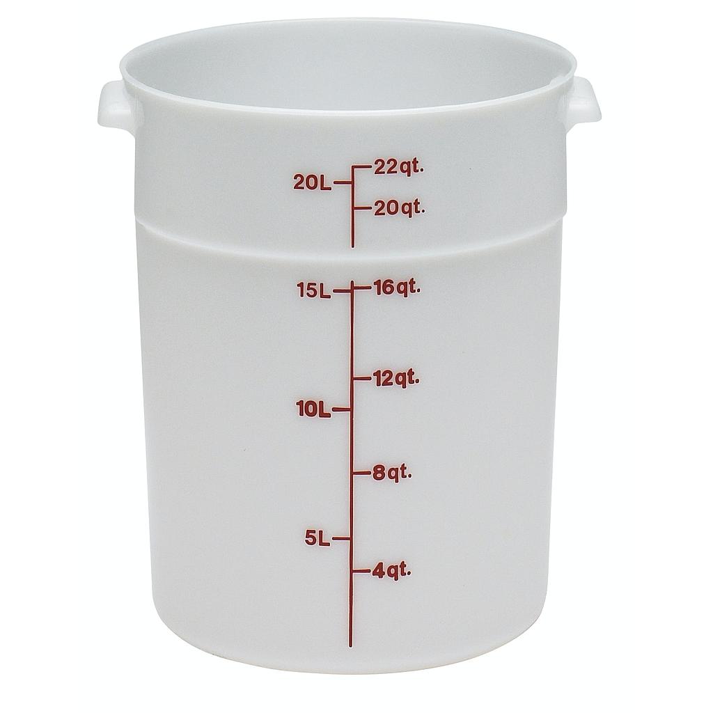 Recipiente redondo 20.8lts. polietileno blanco - Cambro