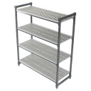 Unidad de estantería inicial Elements con 4 entrepaños ventilados, 107cm. x 61cm. x 183cm. (frente, fondo, alto) (Outlet) - Cambro