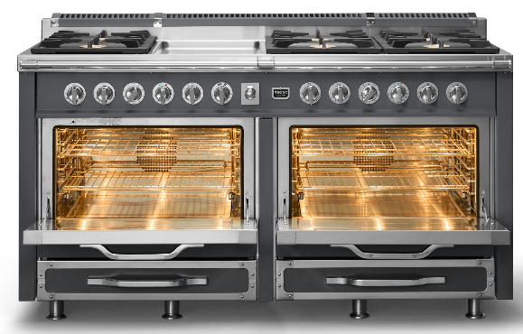 Estufa de 66" dual de 6 quemadores a gas con plancha eléctrica - Viking