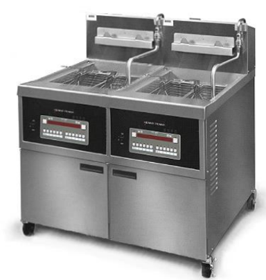 Freidor abierto a gas de 2 tinas de alta capacidad con filtro incorporado y control Computron 8000. 43 l por tanque - Henny Penny