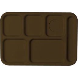 [10146DCP167] Bandeja 6 compartimientos entrega alimentos copolimero 25.4 x 36cm castaño - Cambro