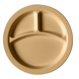 [93CW133] Plato compartimientos policarb borde delgado 9&quot; 22.8cm beige - Cambro