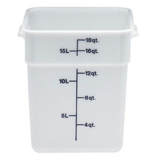 [18SFSP148] Recipiente cuadrado 17.2lts. polietileno blanco - Cambro USA