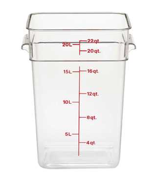 [22SFSCW135] Recipiente cuadrado 20.8lts policarbonato transparente - Cambro China