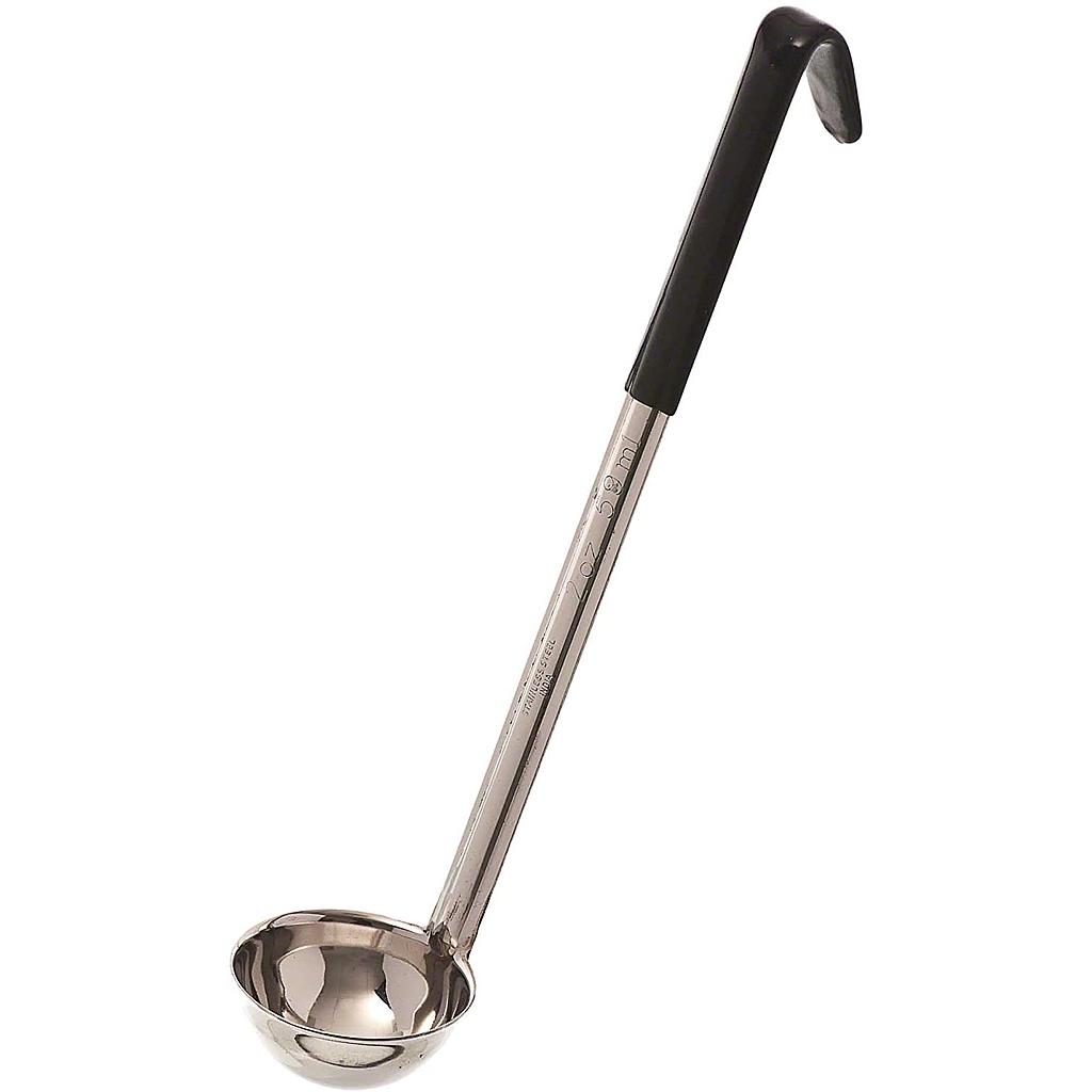 [9942BLK] Cucharón 2 oz con mango negro aislado - Browne