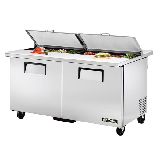 [TSSU-60-16-DS-ST-HC] Mesa de preparación de alimentos dual con refrigerante ecológico R290 - True