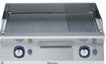 [371335] Fry Top a gas de módulo completo con placa de cocción 2/3 lisa y 1/3 acanalada, línea 700XP, en cromo cepillado, inclinada, control termostático, raspador incluido - Electrolux