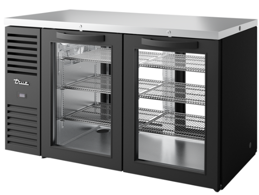 [TBR60-PTSZ1-L-B-11-11-1] Refrigerador de bar de 60" Pass-thru con puertas deslizantes de vidrio Low-E - True