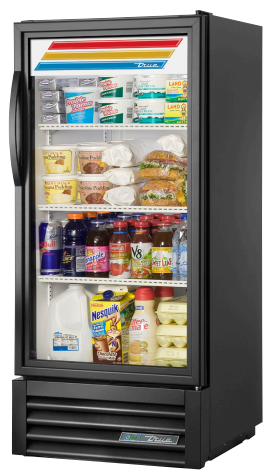 [GDM-10-HC-TSL01] Exhibidor refrigerado con puerta de vidrio de 3 parrillas y refrigerante HC R290 - True